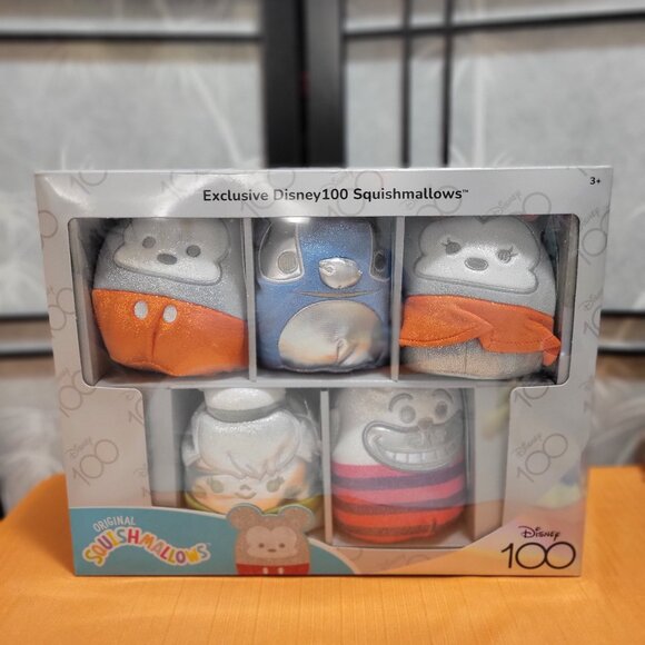 LE Disney 100 Squishmallows - 5pk Box Set w/ HTF Stitch & Cheshire Cat! - Picture 1 of 5
